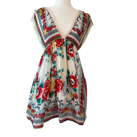 Free People x RAGA Picot Trim Mini Dress Small Beach Coverup - Picture 2 of 7
